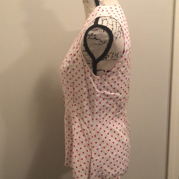 90’s Vintage Pembrooke Lane Pink Polka Dot Blouse - Picture 6 of 11